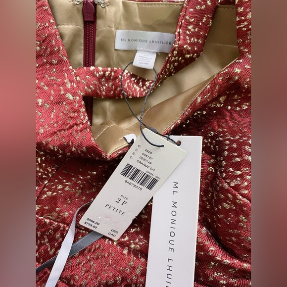 ML Monique Lhuillier Flounced Maxi Dress size 2p new with tag - Picture 4 of 9